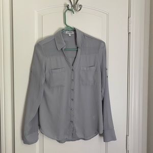 2/$10 Express Grey Portofino Blouse Shirt